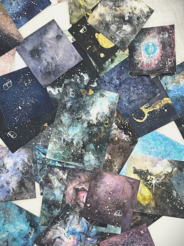【額なし原画】星空practice・ATCサイズ