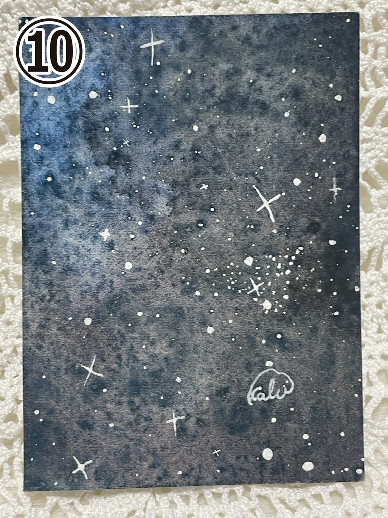 【額なし原画】星空practice・ATCサイズ
