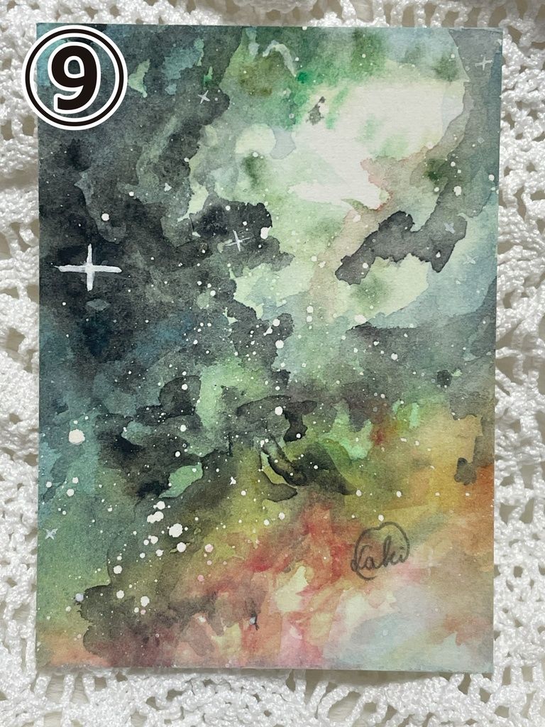 【額なし原画】星空practice・ATCサイズ