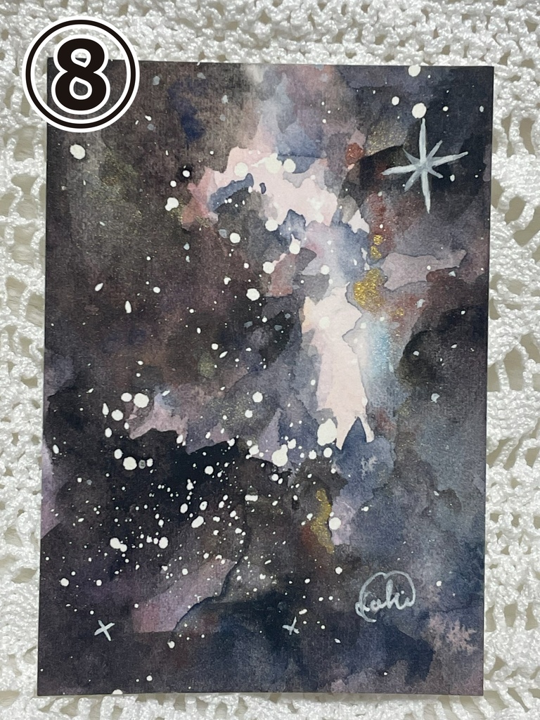 【額なし原画】星空practice・ATCサイズ