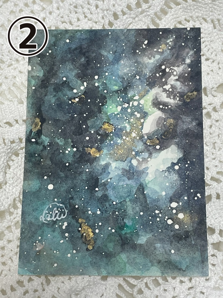 【額なし原画】星空practice・ATCサイズ