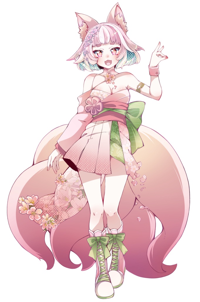 【一点物✨】春色狐ちゃんモチーフ立ち絵