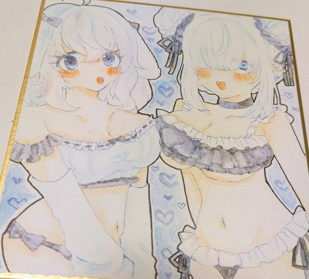 タテナオリ姉妹/水着色紙