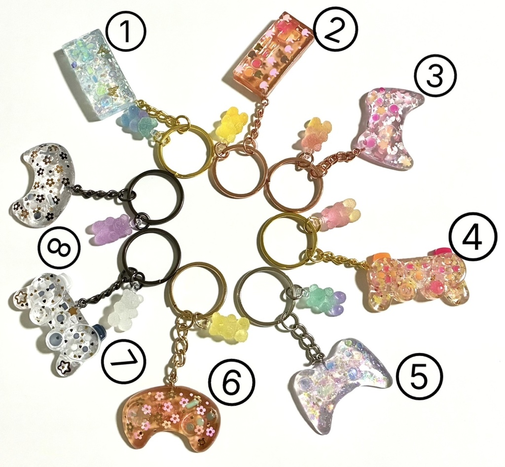 ゲーミングキーホルダーシリーズ くまチャーム付き ①