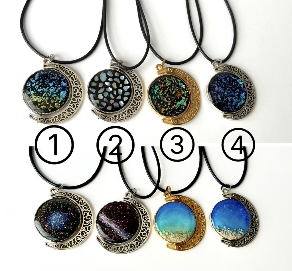 リバーシブルムーンネックレスシリーズ①