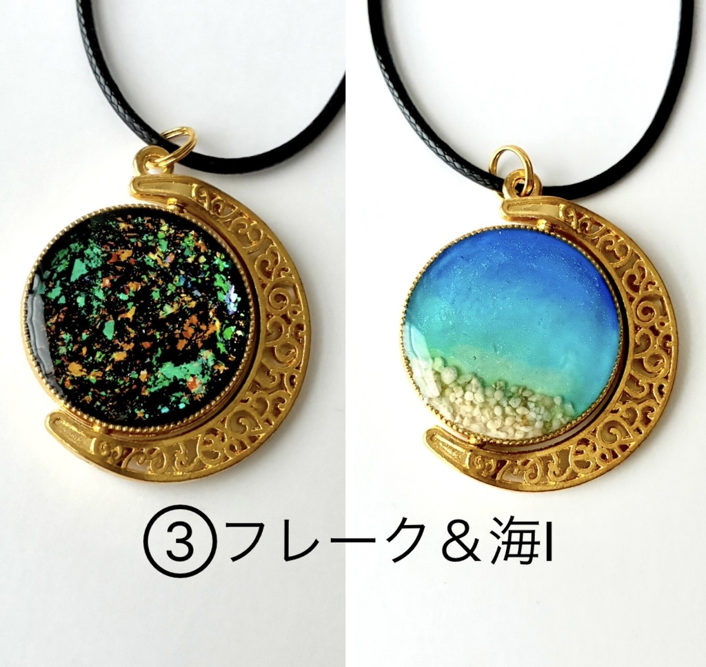 リバーシブルムーンネックレスシリーズ①