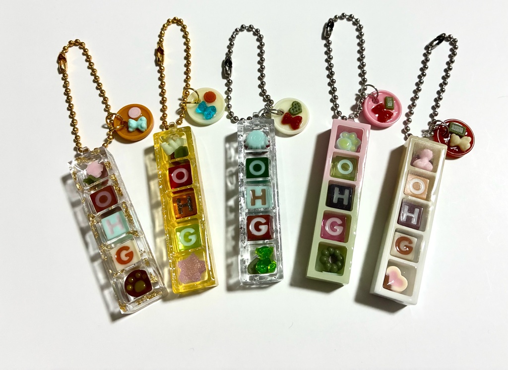 OHGすい〜つぼっくすシリーズ ②5個詰めボールチェーンキーホルダー