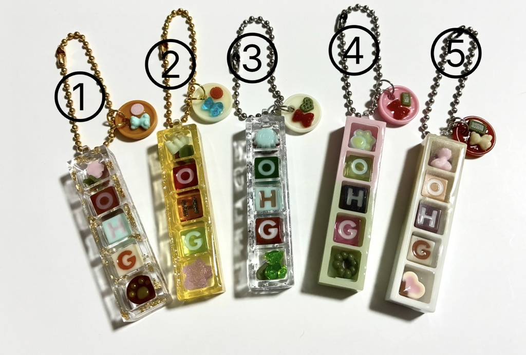 OHGすい〜つぼっくすシリーズ ②5個詰めボールチェーンキーホルダー