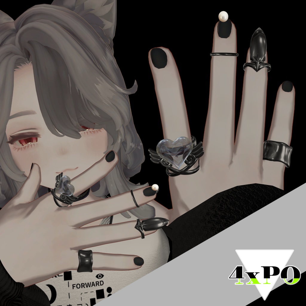 【森羅/Marycia対応】Heart Ring Set【MA対応】