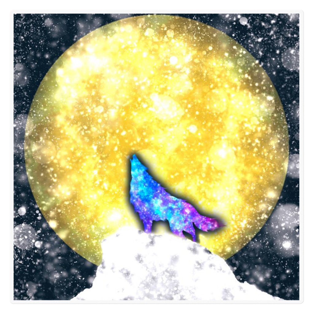 ステッカー　ヨルガミサマ（オオカミ）