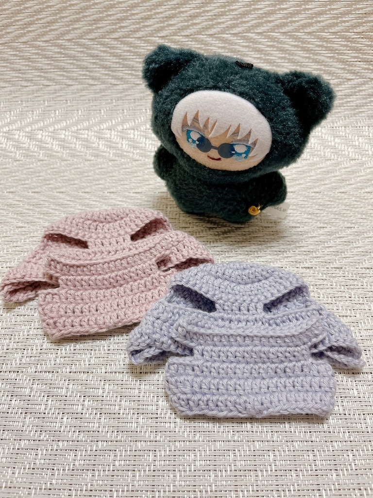 【ちみけも】ウオッシャブルコットンのほっかむりとサロペットカップルセット