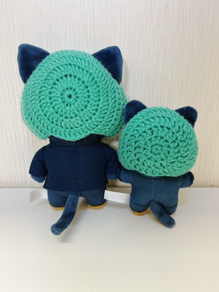 【with cat】にゃん・仔にゃんお揃いほっかむり(15cm&10cm)