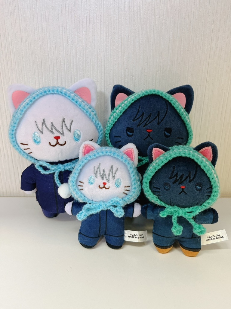 【with cat】にゃん・仔にゃんお揃いほっかむり(15cm&10cm)