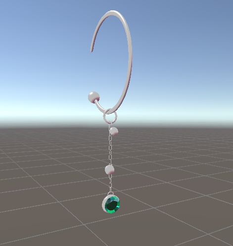 【VRChat想定】エメラルドピアス