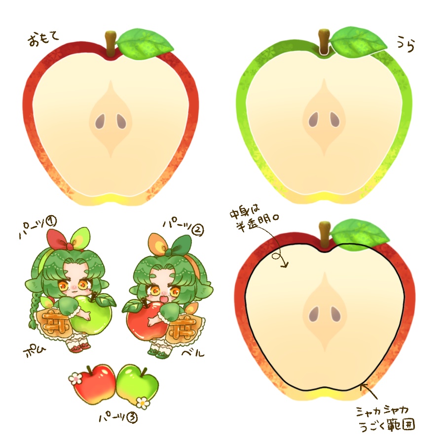 🍎ポムベルりんごなシャカシャカアクキー🍏