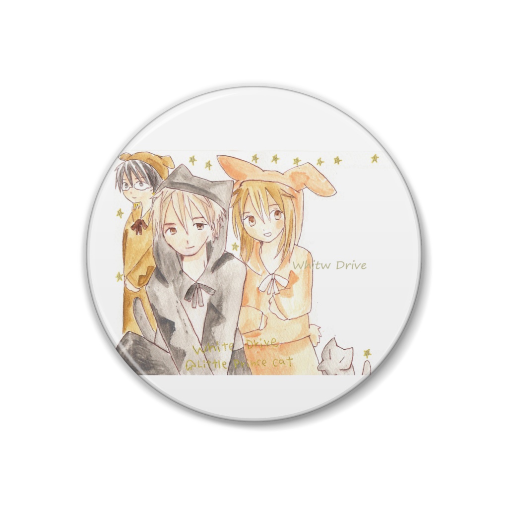 創作漫画White Drive の缶バッジ