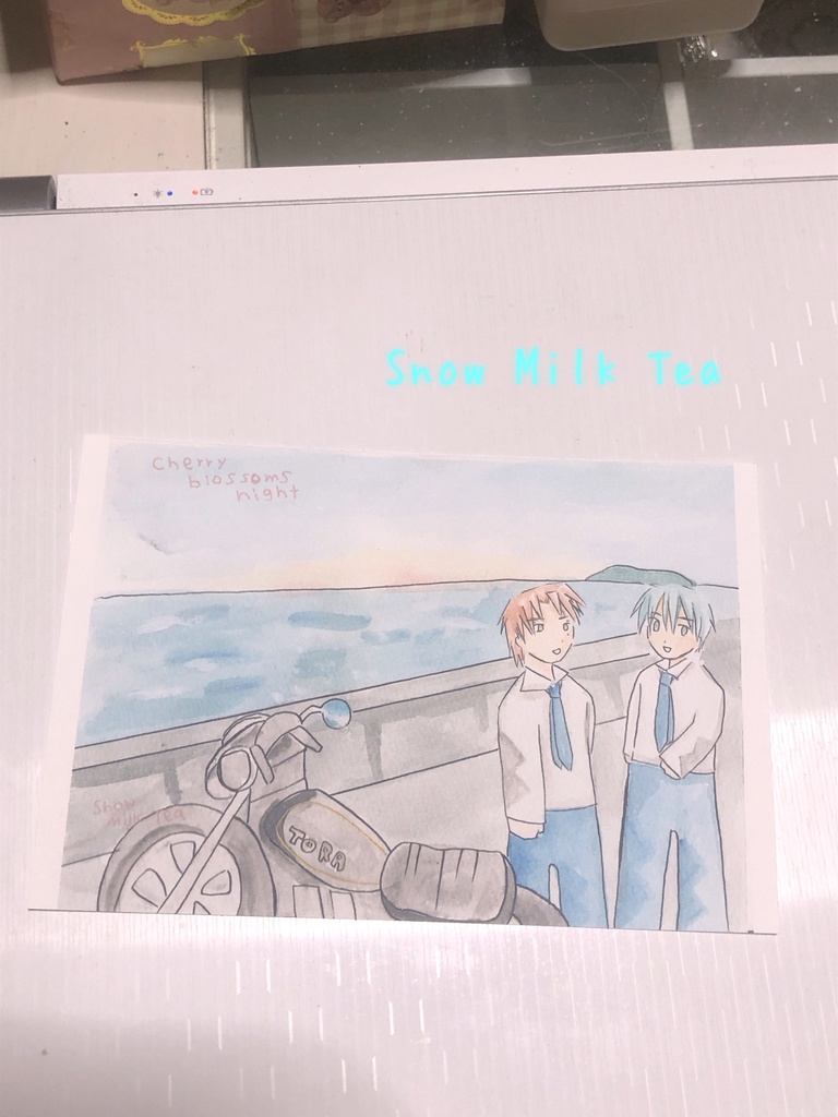 創作漫画Cherry blossom nightの海のポストカード