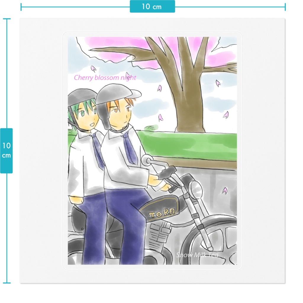 創作漫画Cherry blossom nightの旧車バイクのステッカー