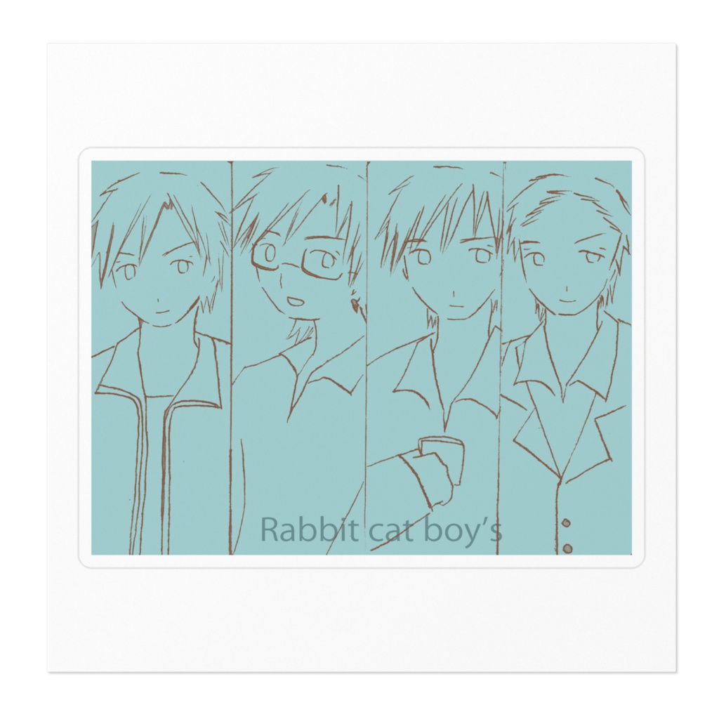 アイドルグループ、Rabbit cat Boy'sのステッカー