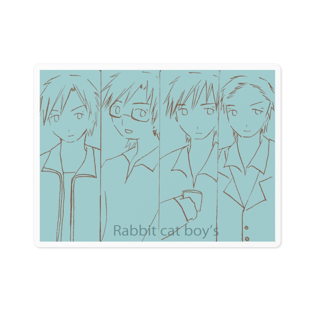 アイドルグループ、Rabbit cat Boy'sのステッカー