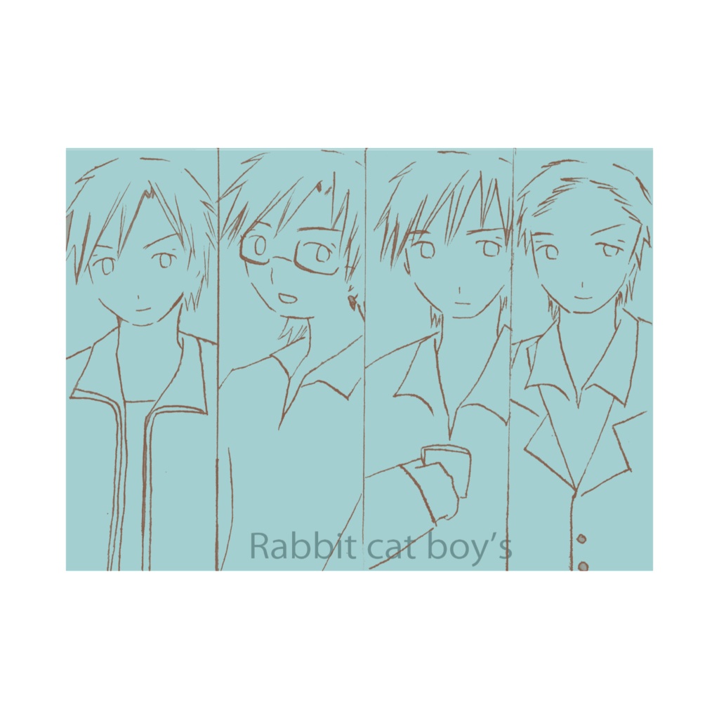 アイドルグループ、Rabbit cat boy'sのICカードステッカー