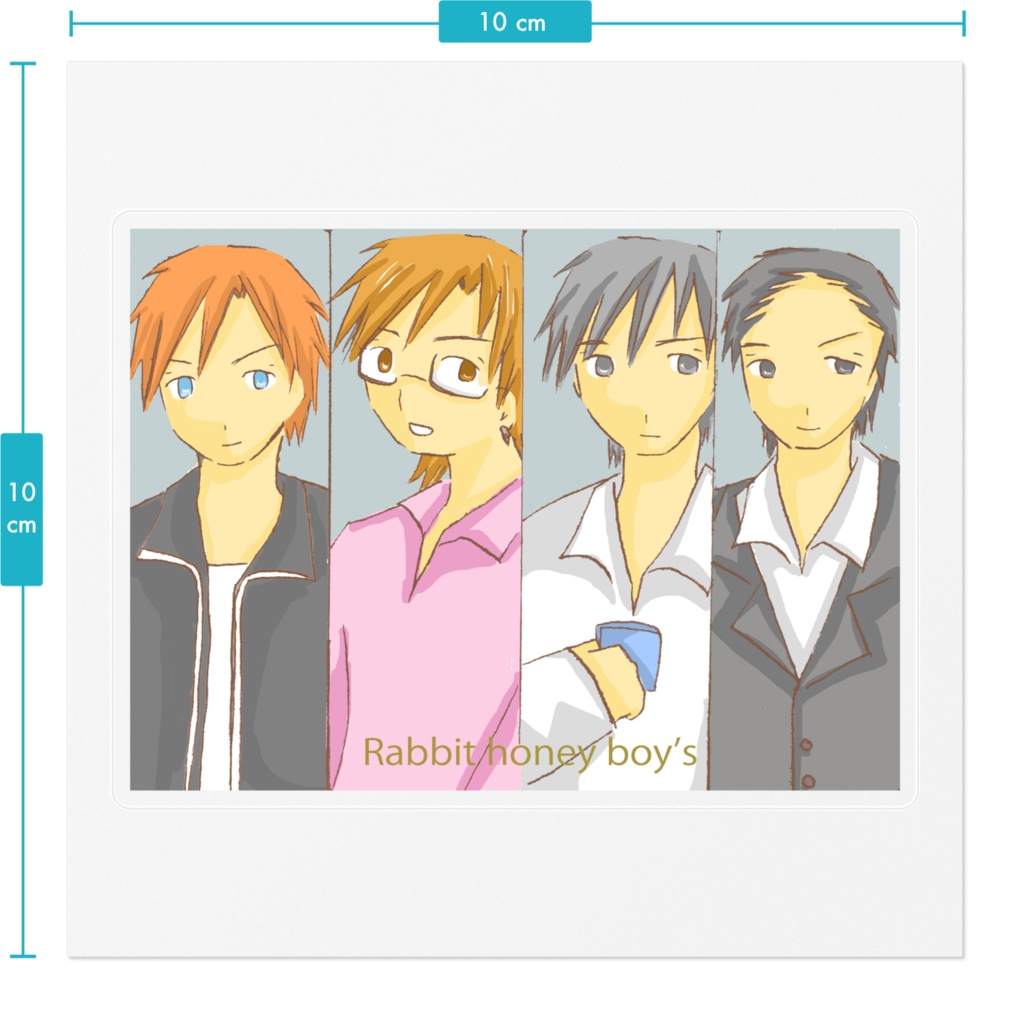 Rabbit honey boy'sのクリアステッカー