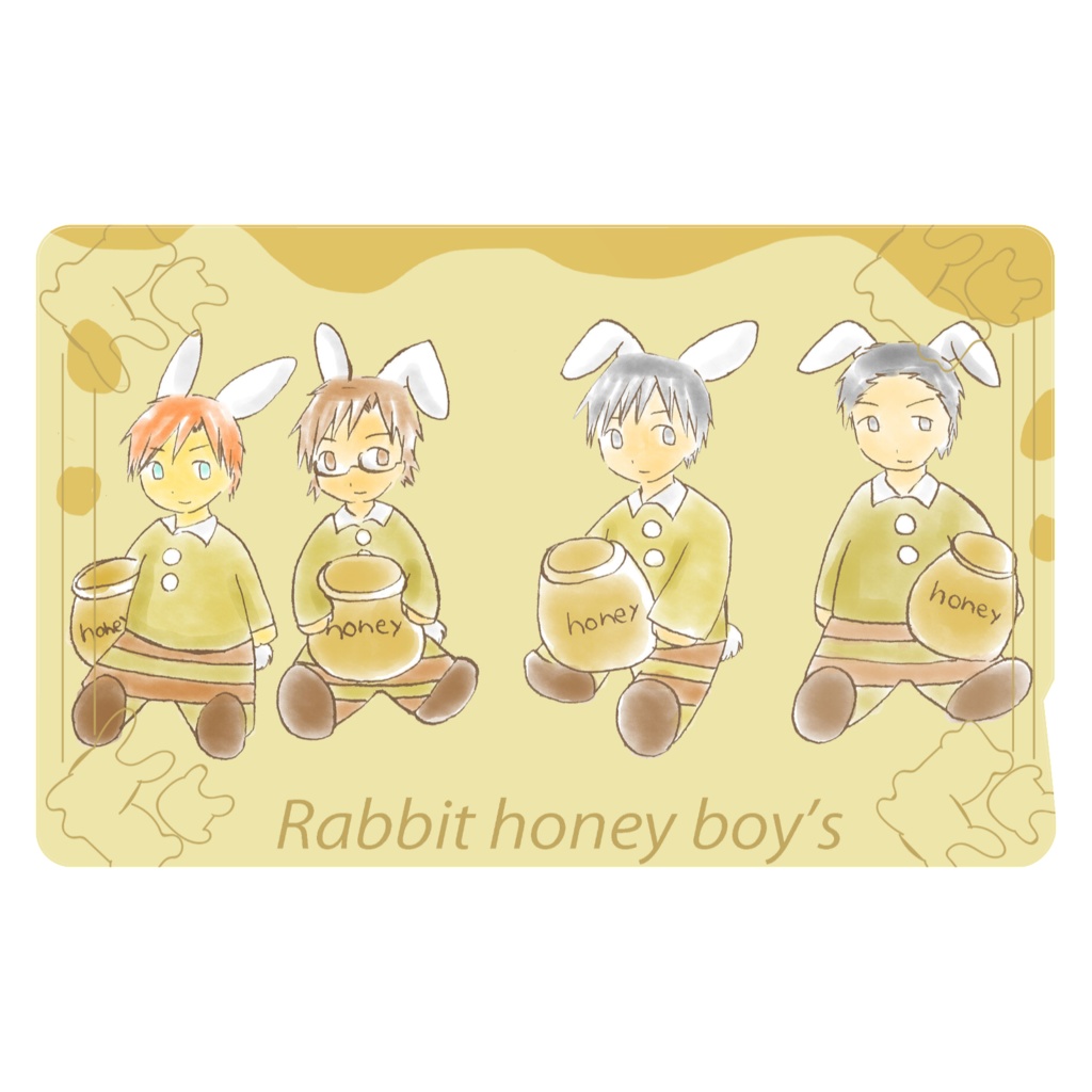 Rabbit honey boy's のICカードステッカー