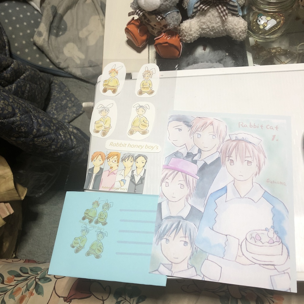 創作ラブコメディ、ラビットキャットのレターセット