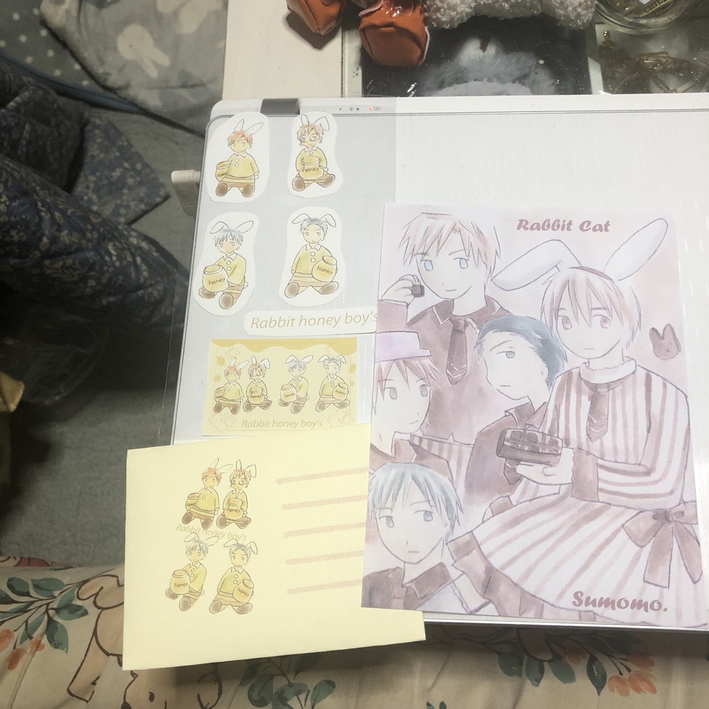 創作ラブコメディ、ラビットキャットのレターセット