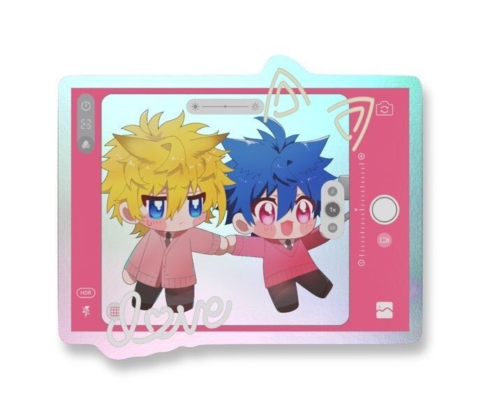 ユイガ先輩と桜良のオーロラステッカー