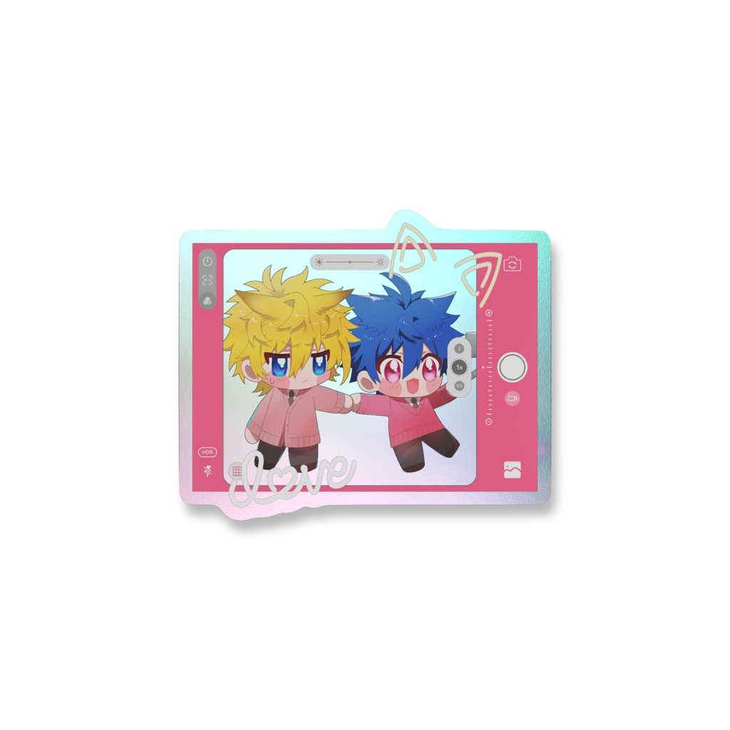 ユイガ先輩と桜良のオーロラステッカー