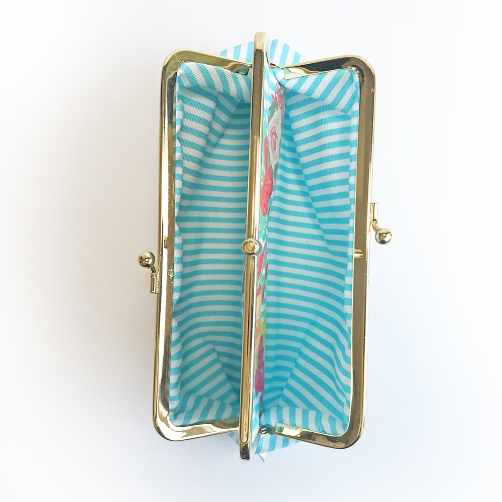 がま口ダブルポーチ【alice blue】