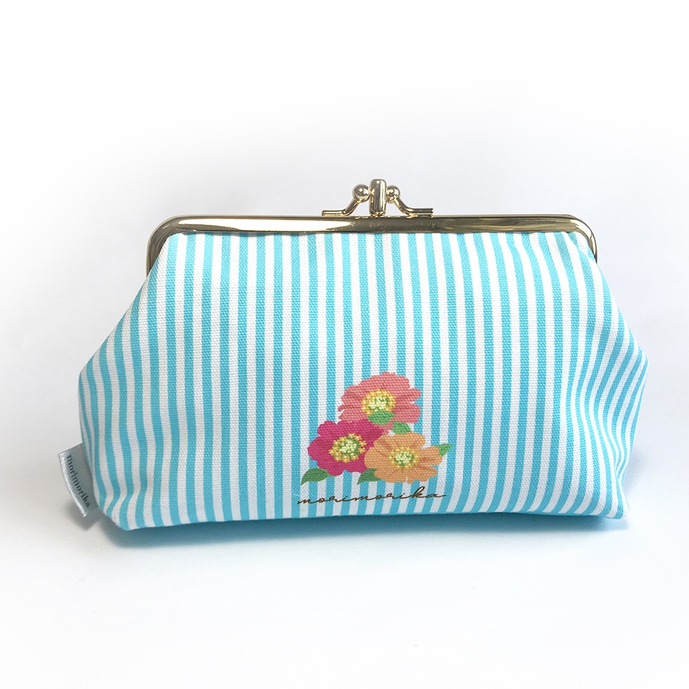 がま口ダブルポーチ【alice blue】