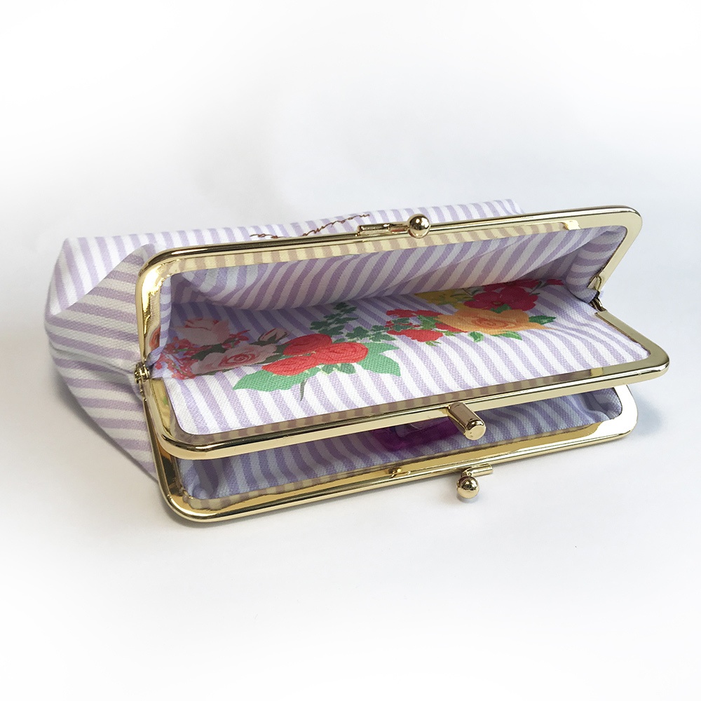 がま口ダブルポーチ【alice purple】