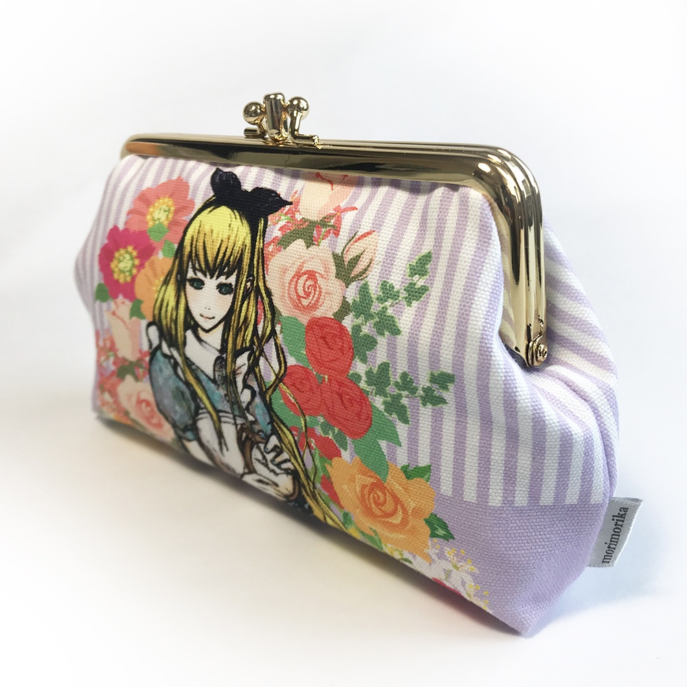 がま口ダブルポーチ【alice purple】