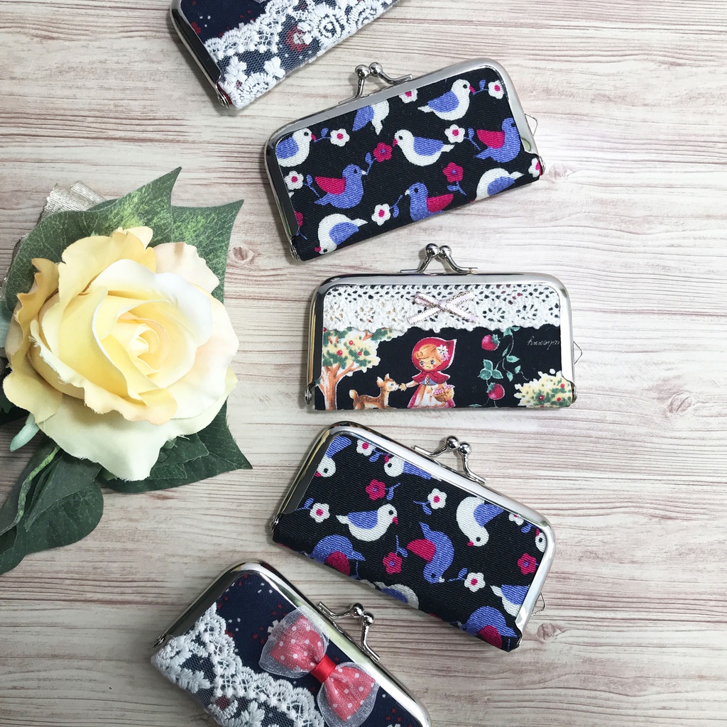 ちりめん小鳥 がまくち小銭入れ