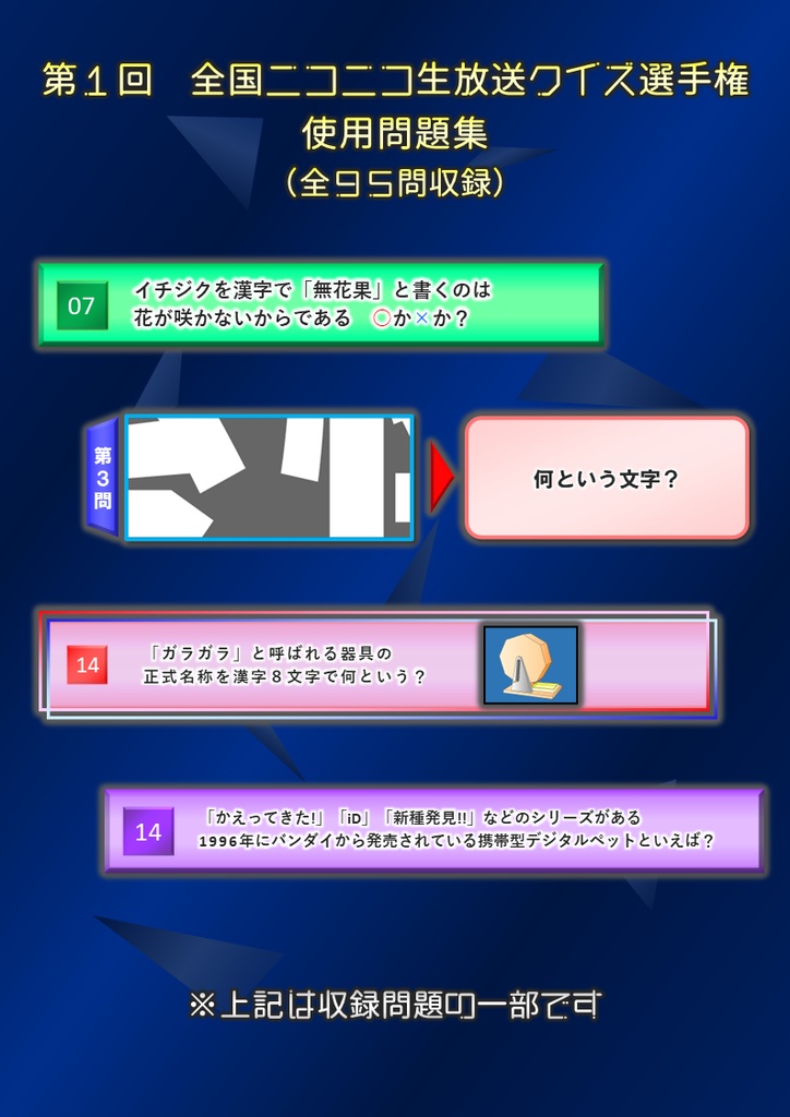 第1回 全国ニコニコ生放送クイズ選手権 使用問題集
