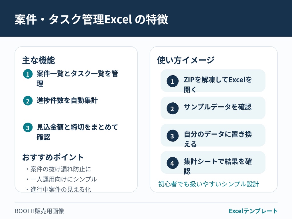 フリーランス向け 案件・タスク管理Excel