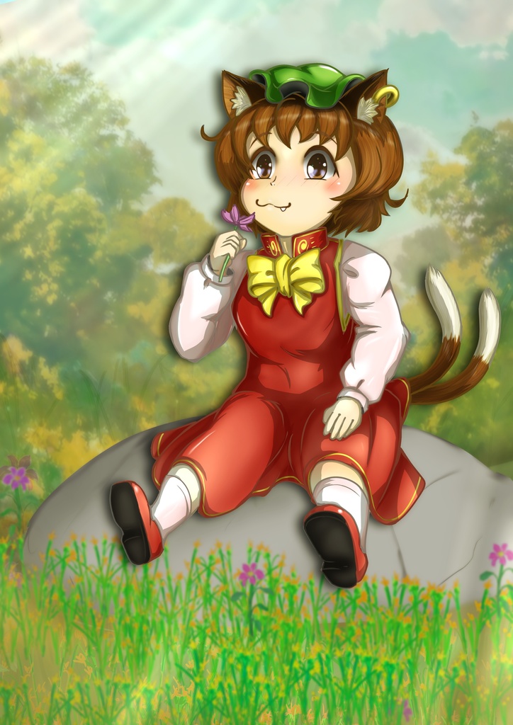 お座り橙ちゃん　高画質版