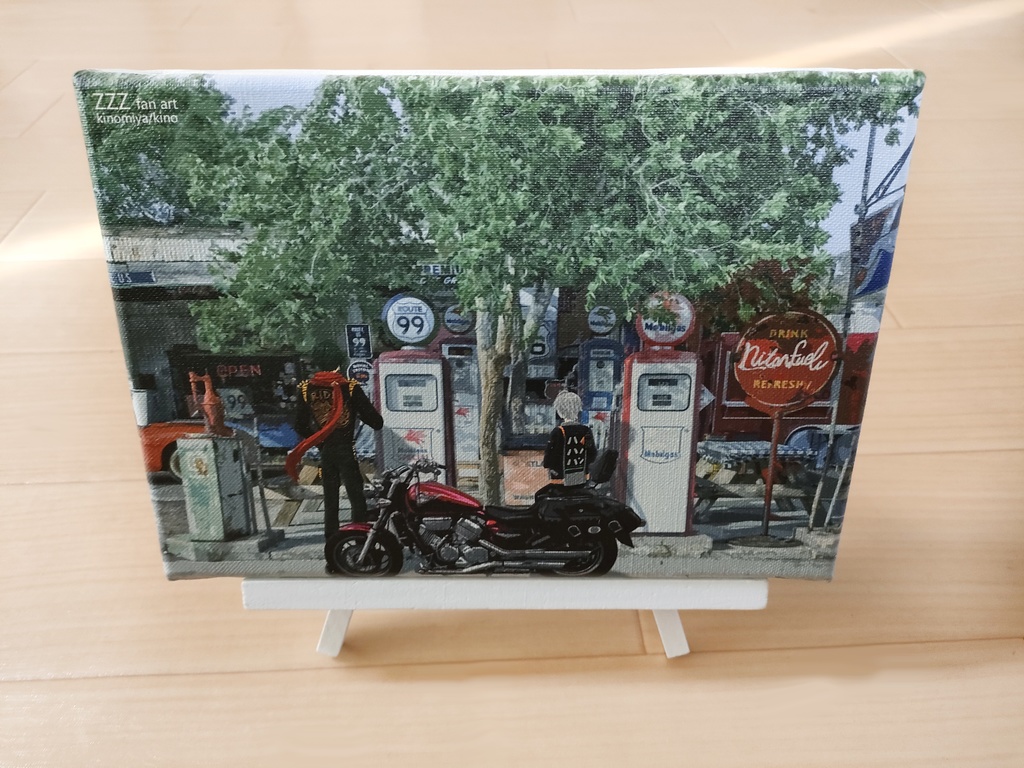 キャンバスアート（ガソリンスタンド）