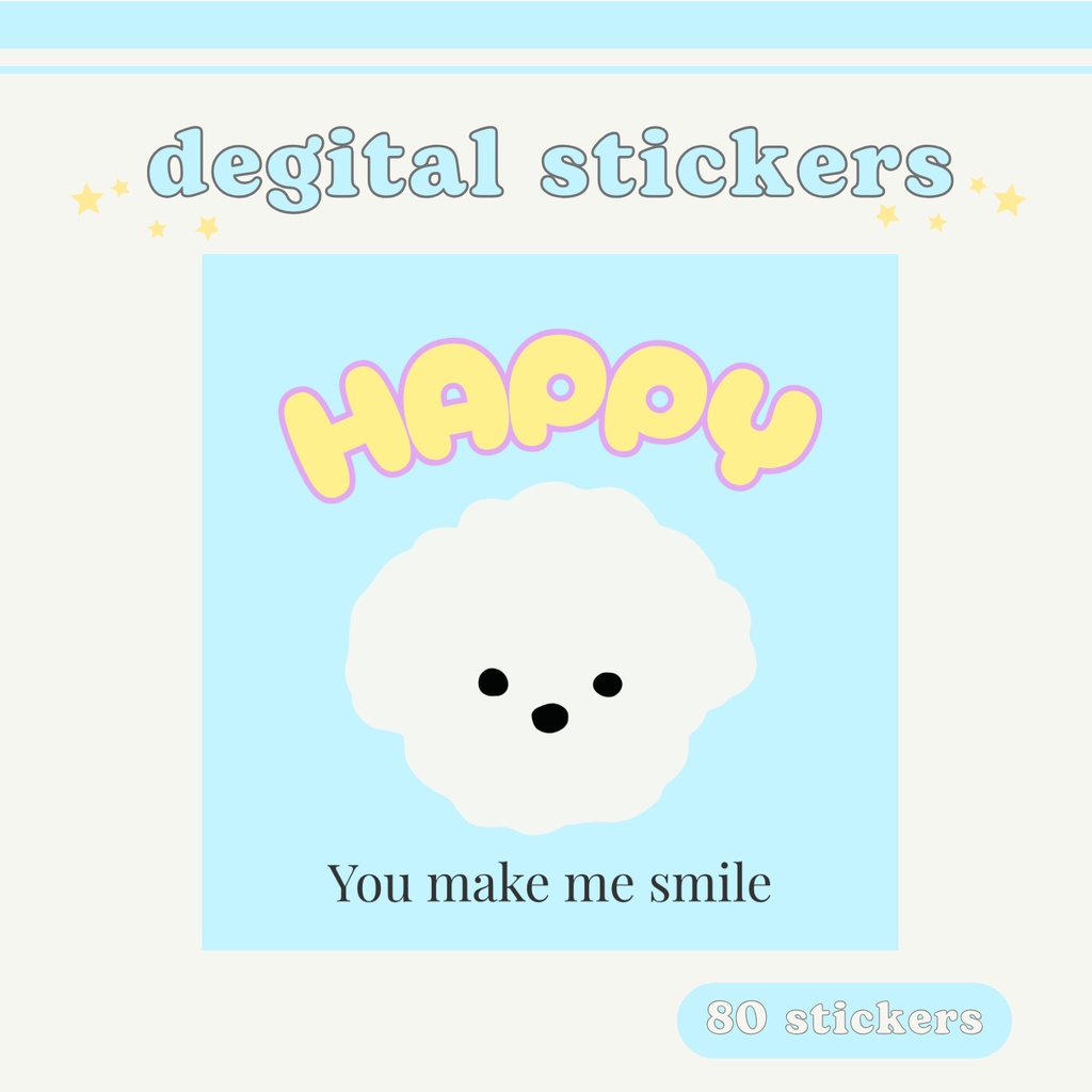 【しろいぬさん】デジタルプランナーステッカー 80個セット