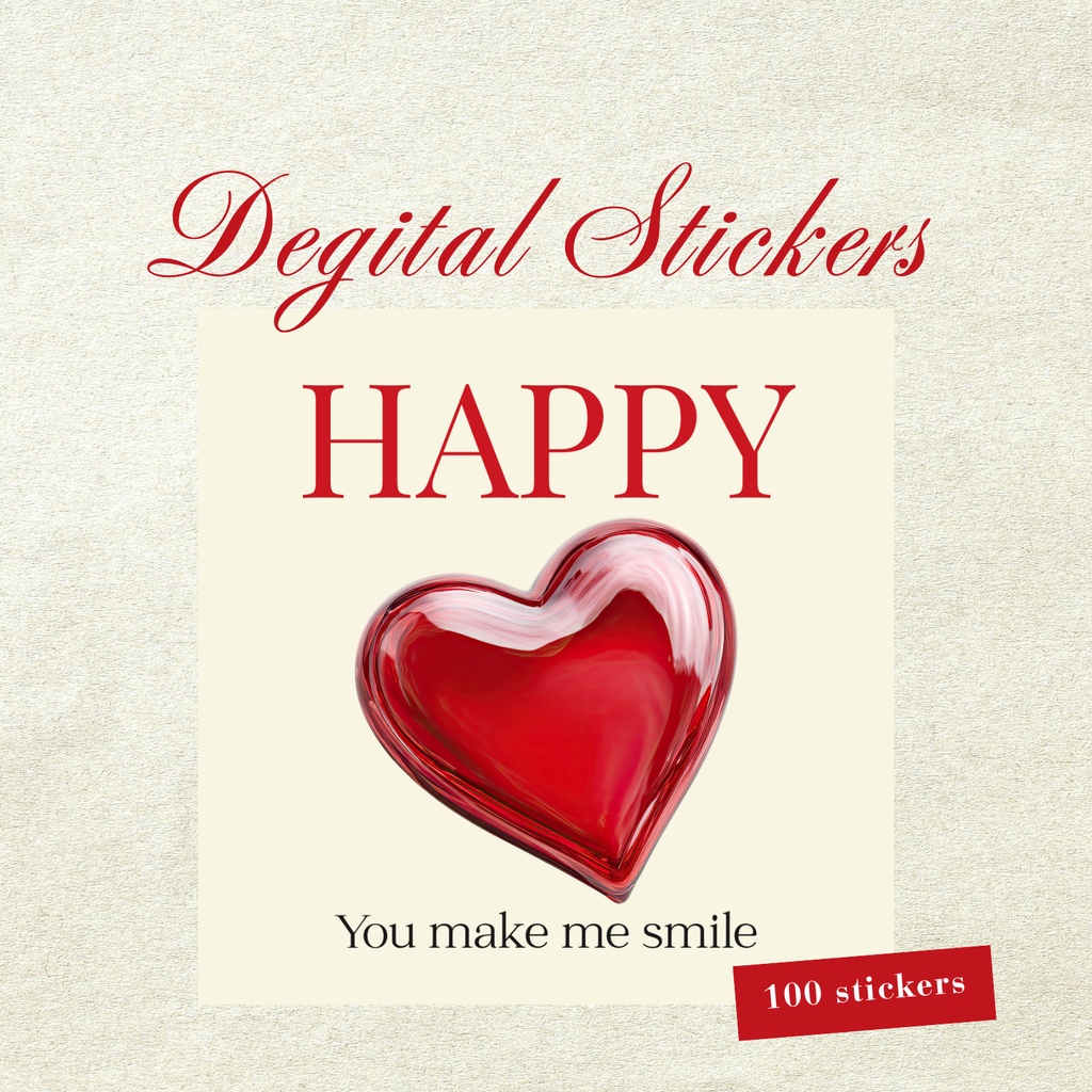 【heart】デジタルプランナーステッカー 100個セット