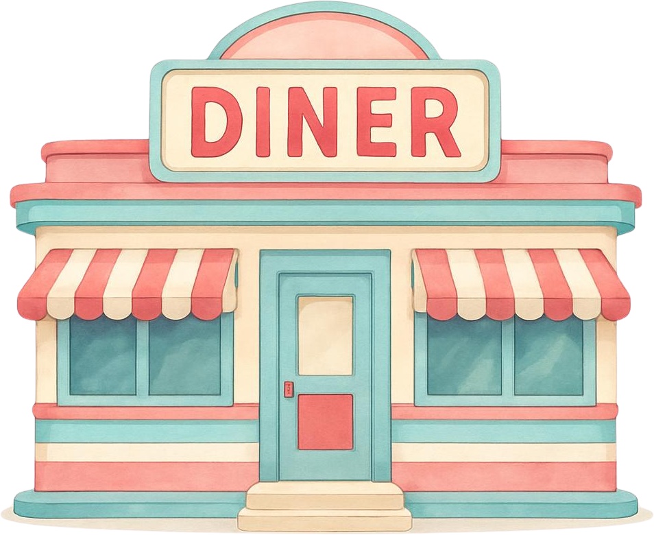 【PNG20点】Vintage Diner 水彩クリップアート素材集