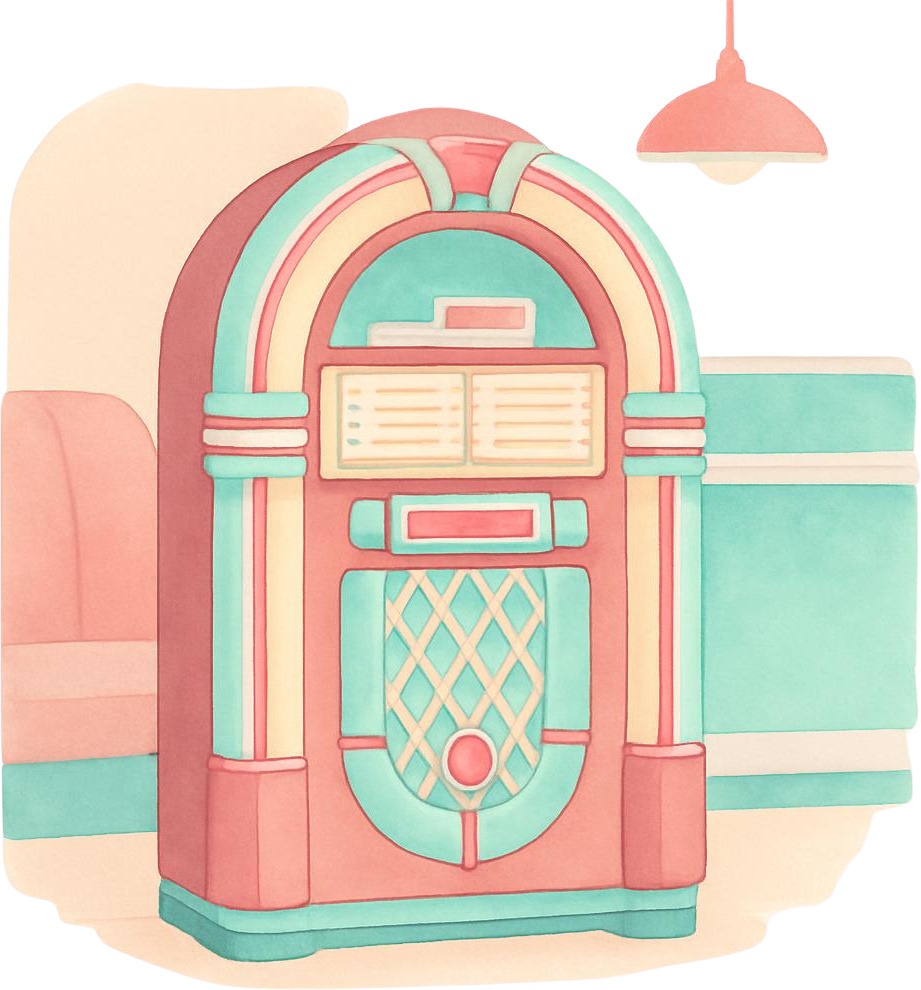 【PNG20点】Vintage Diner 水彩クリップアート素材集