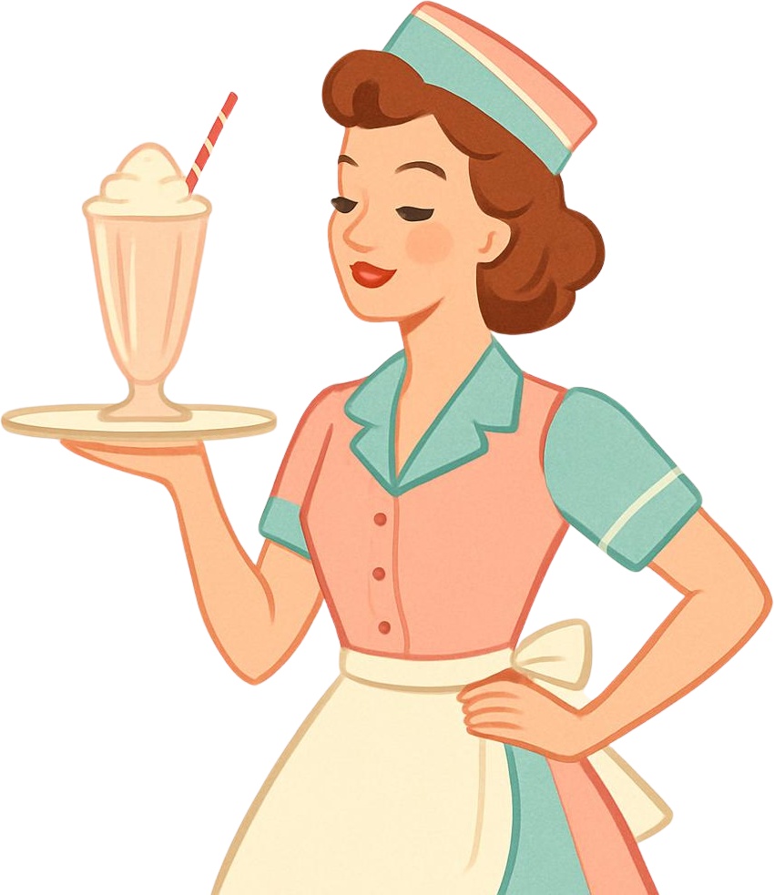 【PNG20点】Vintage Diner 水彩クリップアート素材集