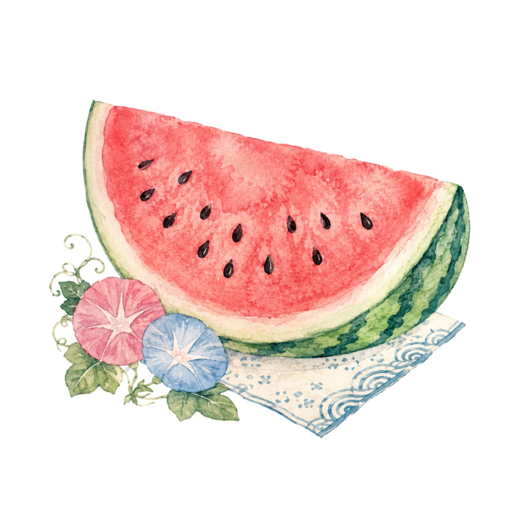 【PNG20点】Summer in Japan 水彩クリップアート素材集