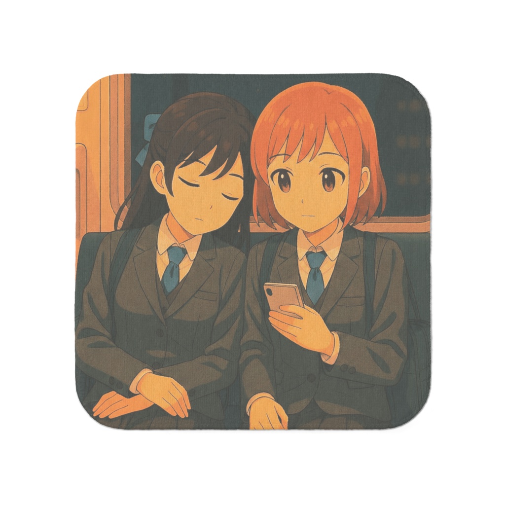 朝練コーヒー・ブレイク「Why don’t we take a break?」ミニタオル（20×20cm）