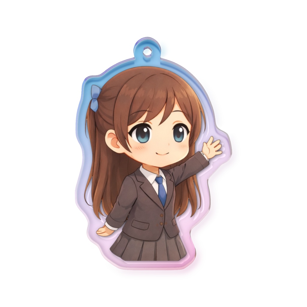 朝練コーヒー・ブレイク 雨宮千颯 Coffee Notes 制服Ver. オーロラキーホルダー