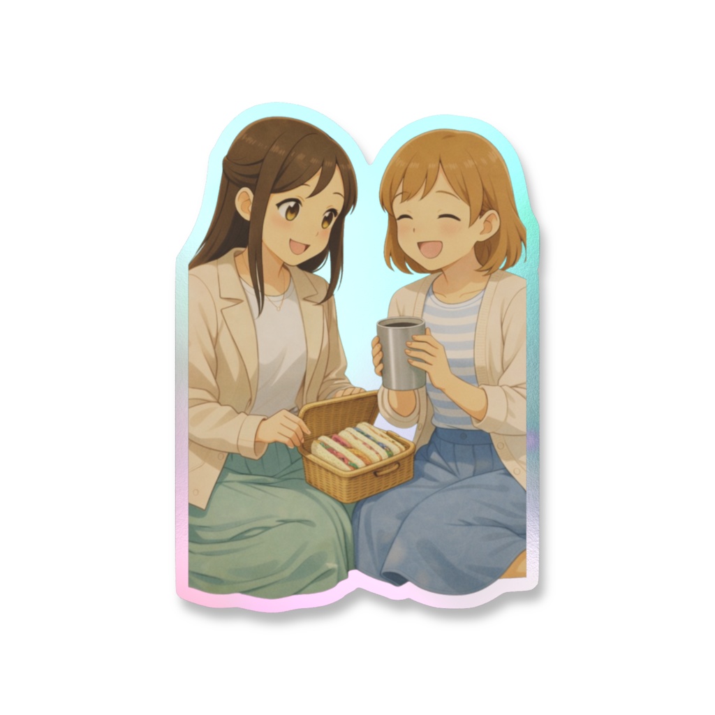 朝練コーヒー・ブレイク「opportunity」オーロラスマホステッカー - Spring Picnic Edition