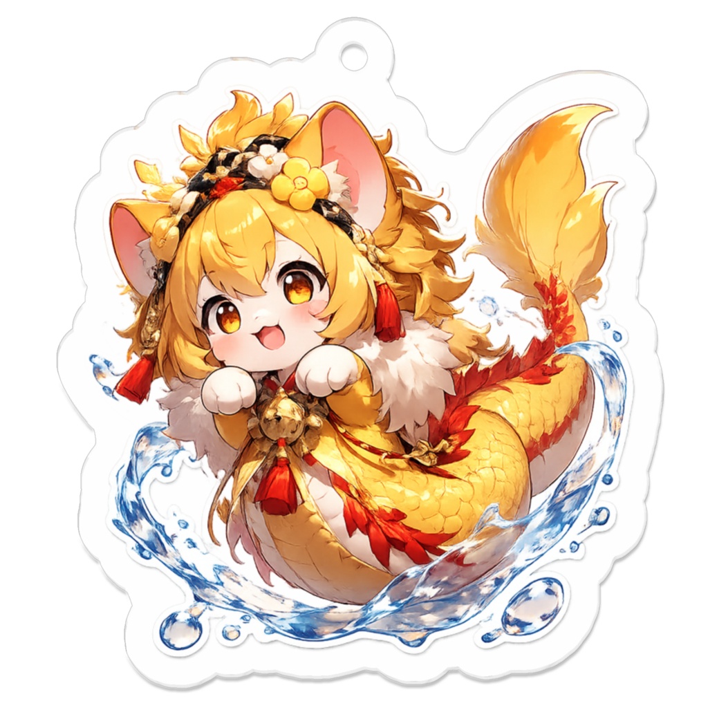 猫龍リュア　アクリルキーホルダー～水遊びVer～